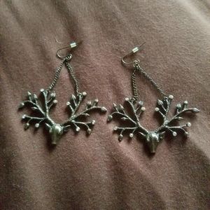 Deer with Antler earrings
